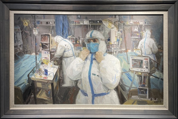 《抗疫英雄》 巫俊 布面油画 《抗疫英雄》 巫俊 布面油画